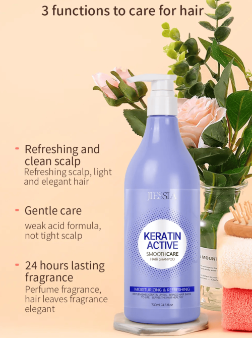 Jiessia Keratin Active Smooth Care Shampoo 730ml - Image 2