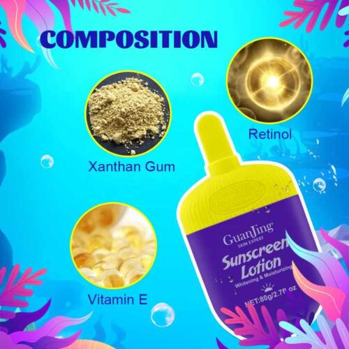 GUANJING Sunscreen Lotion SPF 90 Retinol & Vitamin E 80g - Image 2