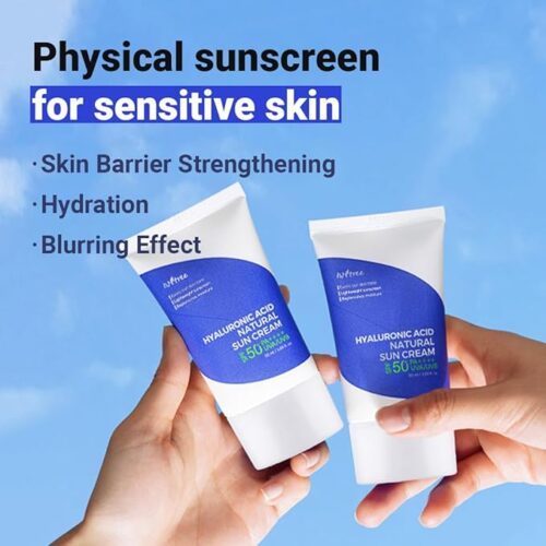 HYALURONIC ACID NATURAL SUN CREAM SPF50+100% Authentic Korean by ISNTREE 50ml - Image 2