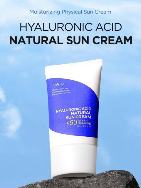 HYALURONIC ACID NATURAL SUN CREAM SPF50+100% Authentic Korean by ISNTREE 50ml