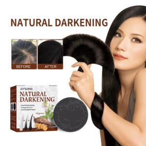 Natural Hair Darkening Soap Shampoo Fast Effective Repair Gray White Color Dye Soap