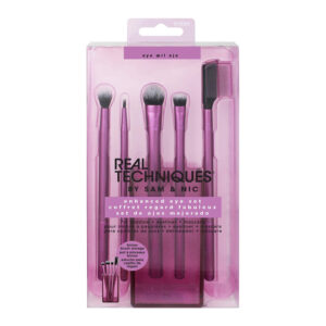 Real Techniques Cruelty Free Enhanced Eye Set, Eyeshadow and Brow Brushes, Purple, 6 Piece Makeup Brush Kit IMPORTED