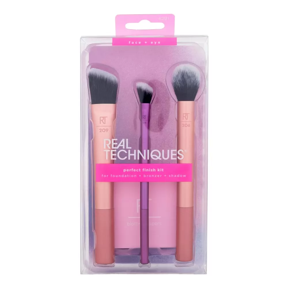 Real Techniques Perfect Finish Kit For Foundation, Bronzer, Shadow Along with Blotting Papper Imported