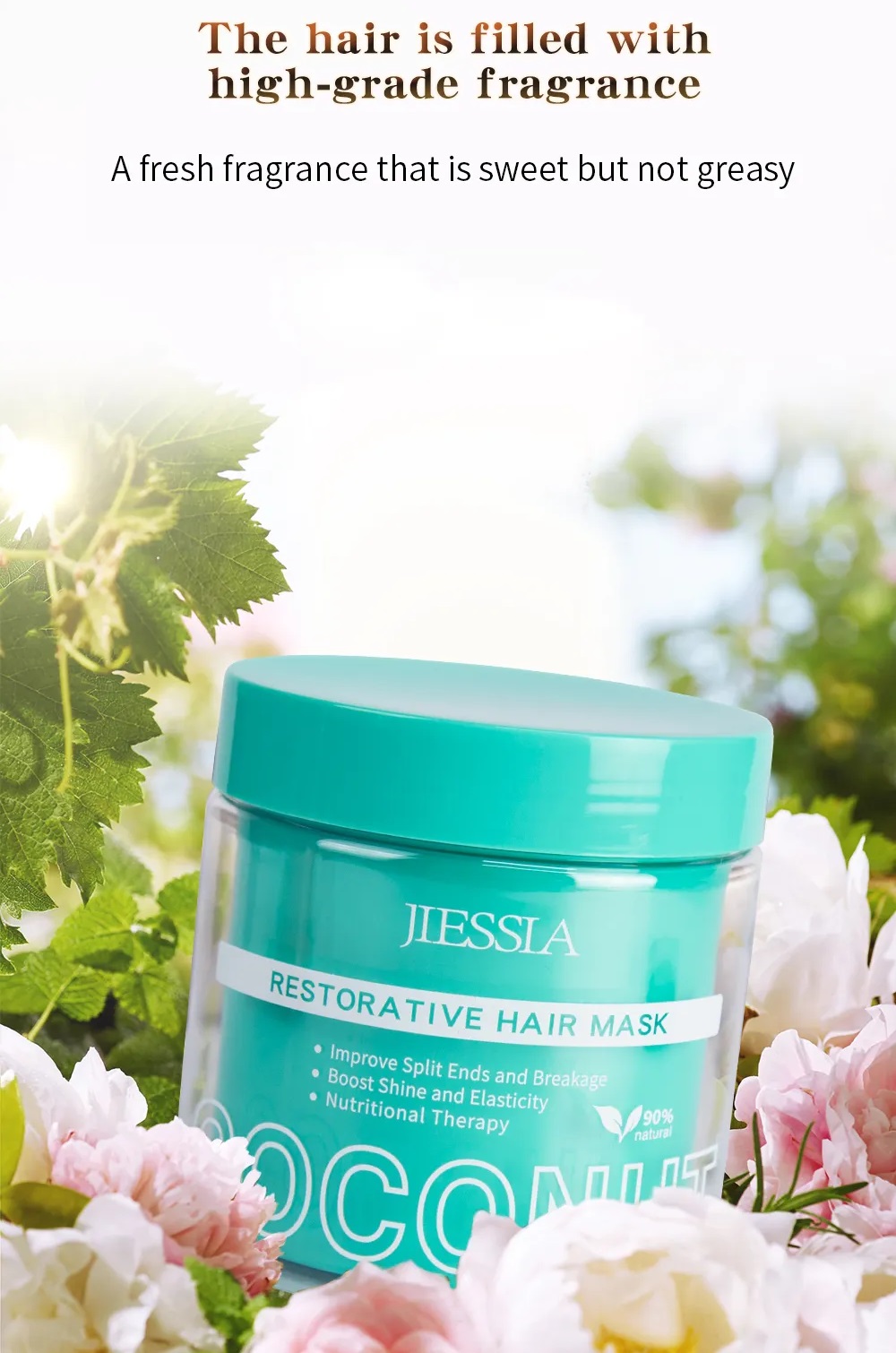 JIessia Anti frizz smooth coconut oil repair damaged hair mask - Image 3