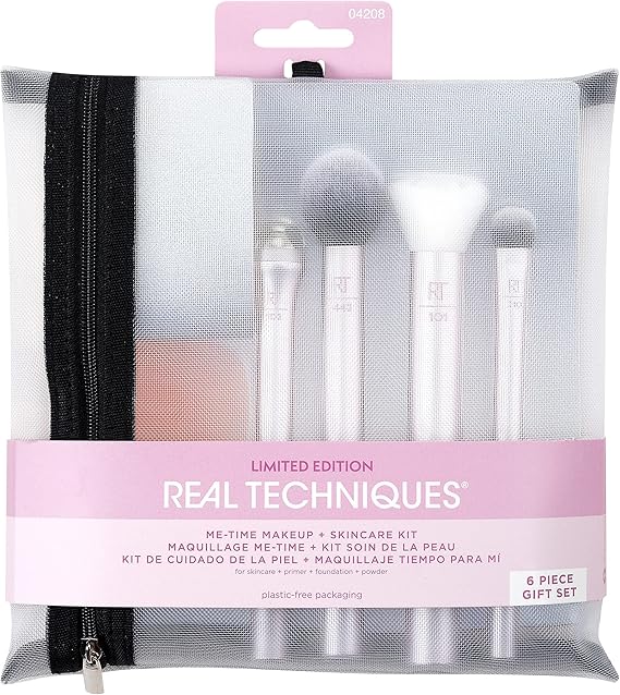 Real Techniques Limited Edition Me Time Makeup Brush and Skin Care, 6 Piece Gift Set