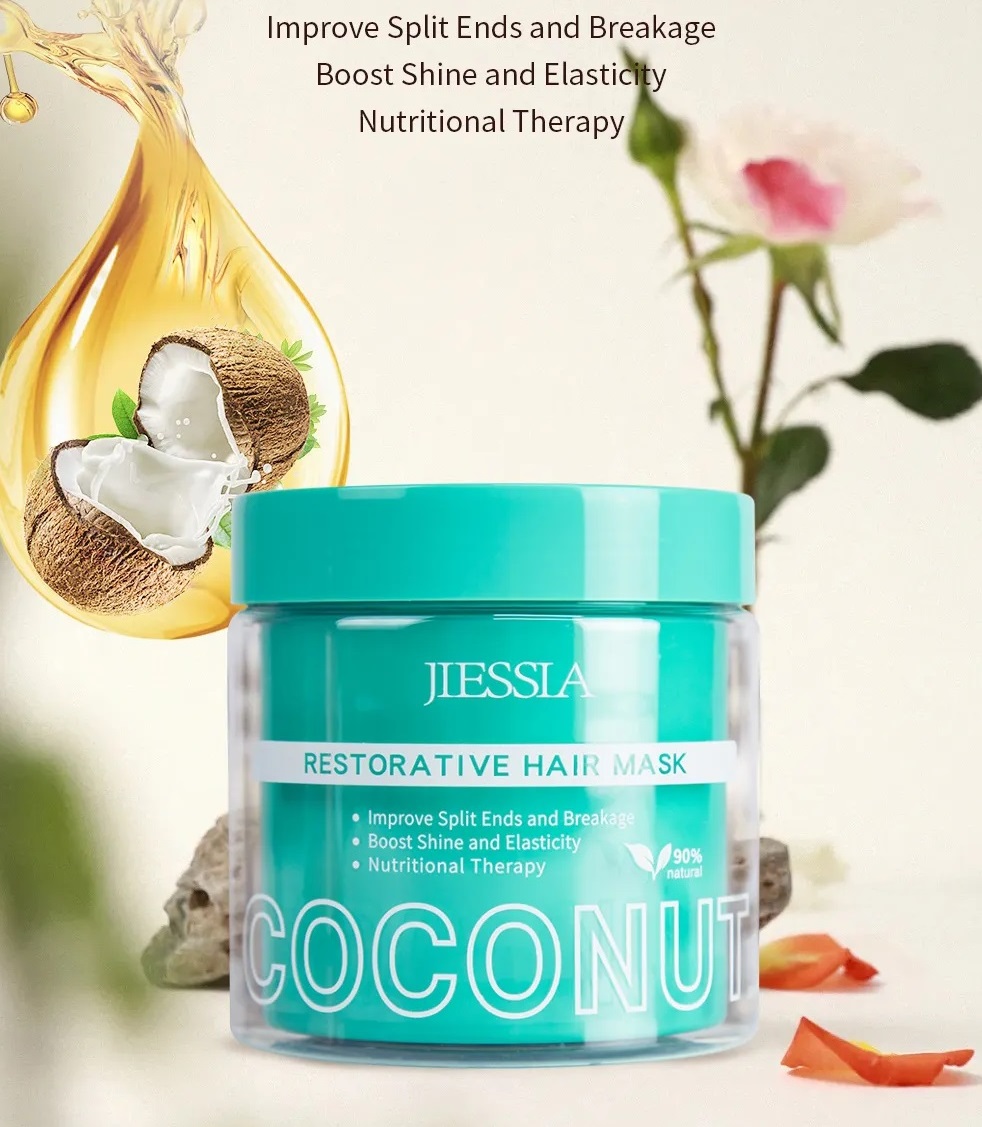 JIessia Anti frizz smooth coconut oil repair damaged hair mask