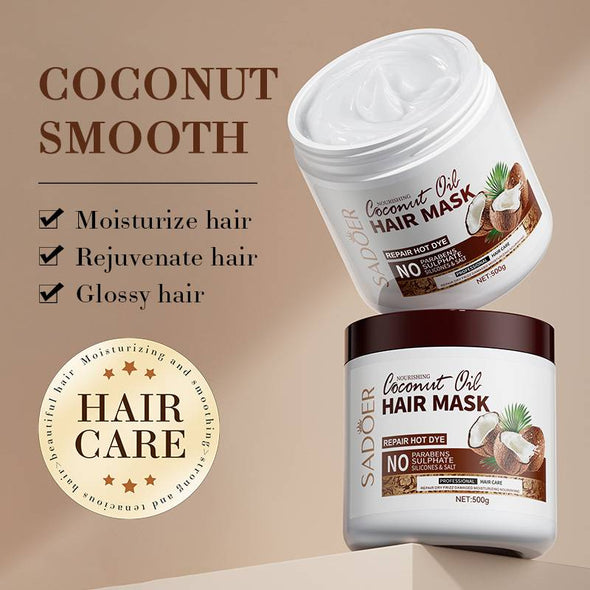 SADOER Coconut Oil Hair Mask - Repair & Frizz Control for Dry/Damaged Hair - 500g - Image 4