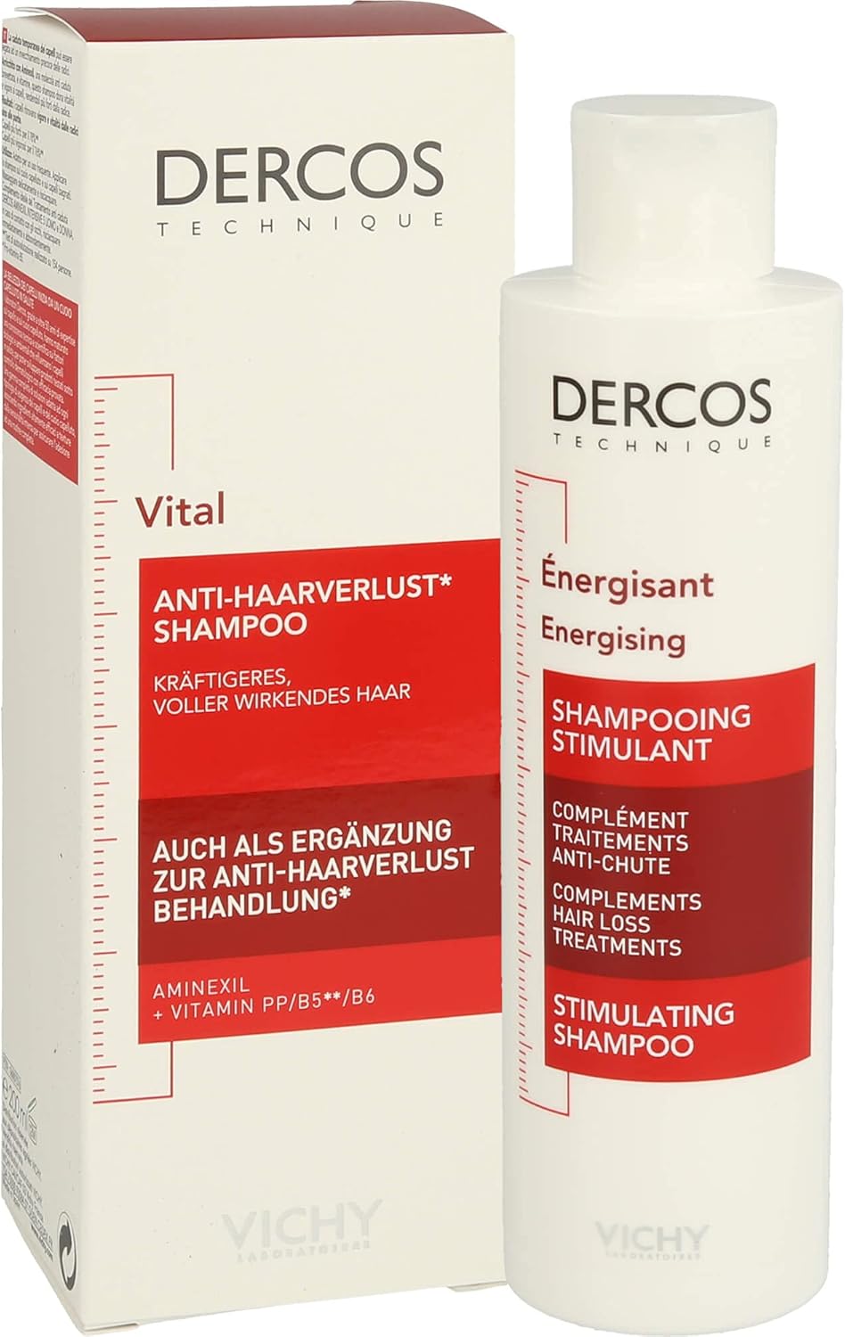 Vichy Dercos Energy + Stimulating and Anti Hair Loss Shampoo with Aminexil with Vitamin C 200ml