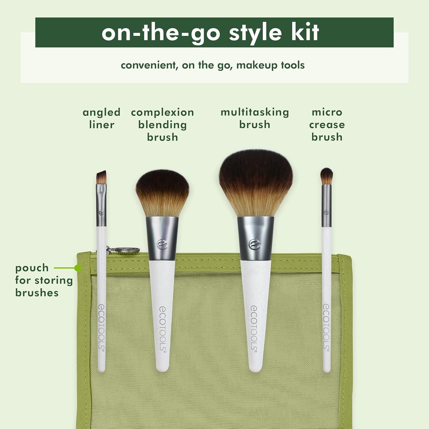 EcoTools On-The-Go Makeup Brush Kit Travel-Friendly 5 Pcs Set IMPORTED - Image 2