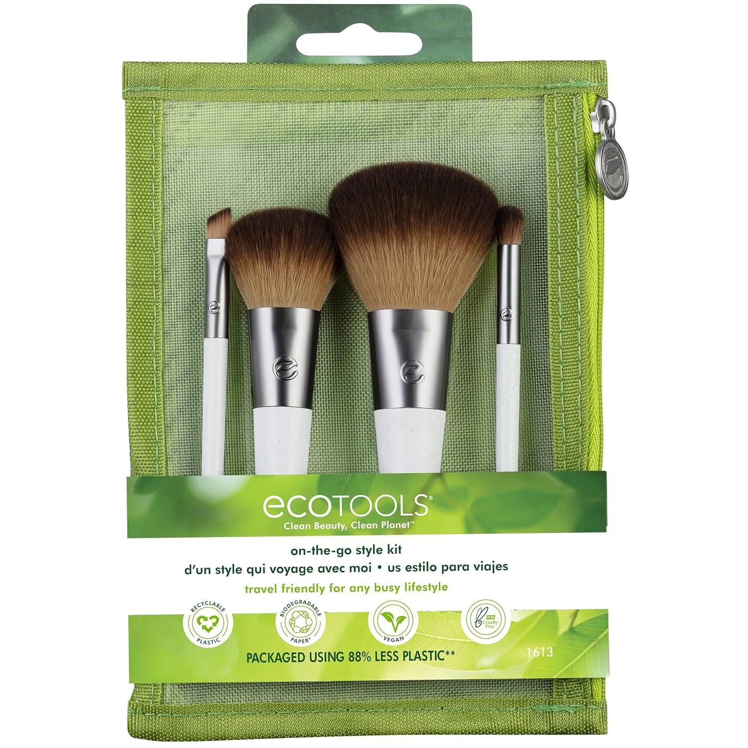 EcoTools On-The-Go Makeup Brush Kit Travel-Friendly 5 Pcs Set IMPORTED