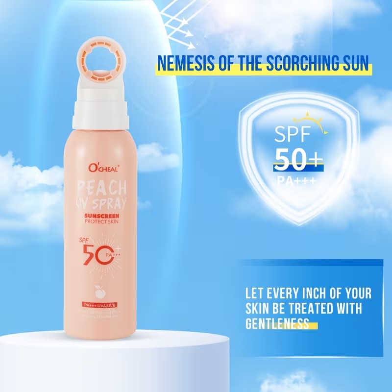 O’Cheal Peach UV Spray SPF 50+ PA+++ 150ML IMPORTED - Image 3